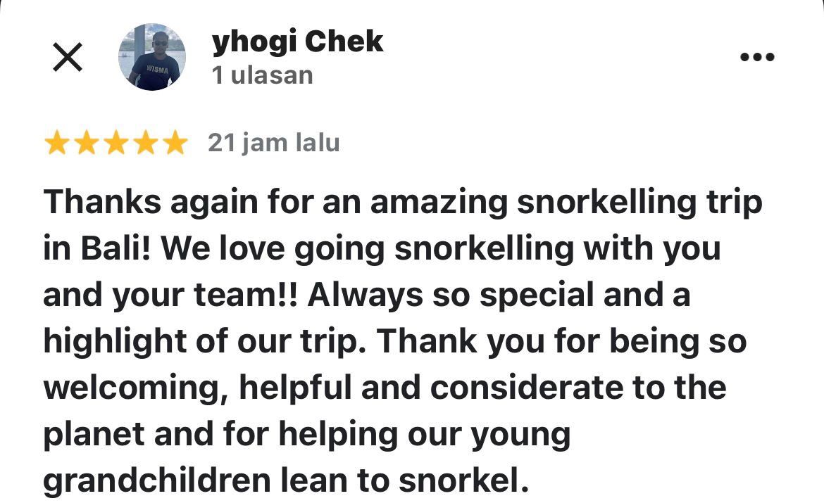 testimoni snorkeling